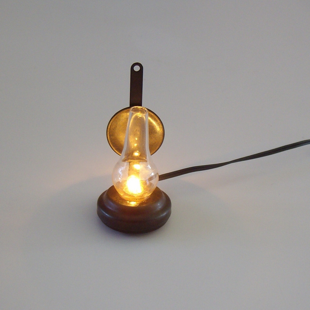 Krippenbeleuchtung Krippenzubehör Petroleumlampe, Laterne, Wandlampe,  Krippenelektrik, beleuchtet, ca. 5cm - Selfkant Krippen